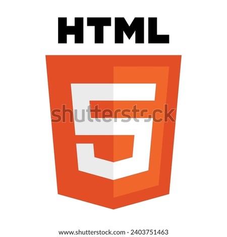 Vector illustration of HTML 5 badge isolated on white