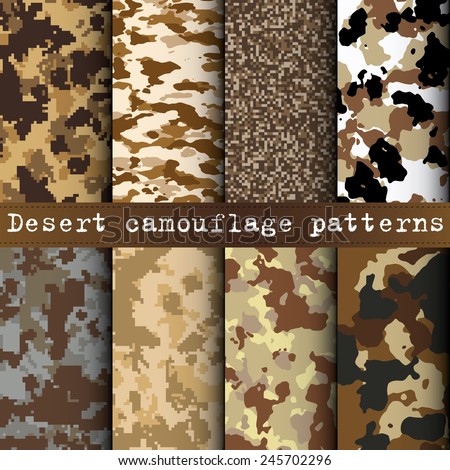 Set Of 8 Desert Camouflage Patterns Vector - 245702296 : Shutterstock