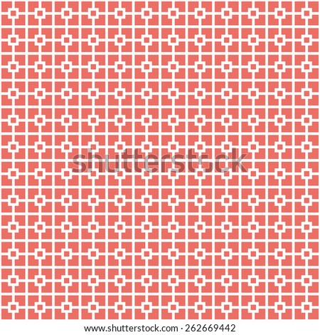 Seamless red classical architecture square pattern vector
