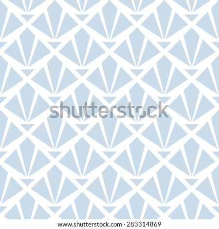 Seamless subtle blue art deco diamond rays pattern