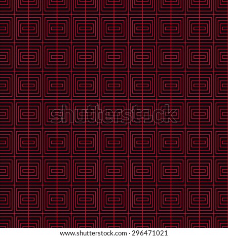 Seamless red and black op art rectangular pattern