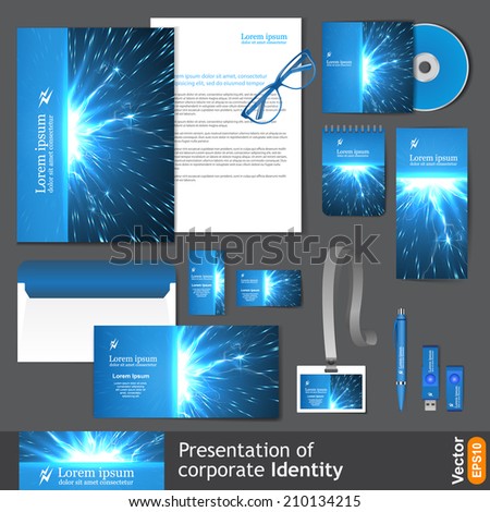 Electric lighting effect, corporate identity template