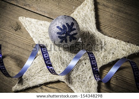 beautiful christmas decoration - on the wooden floor