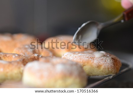 Cooking donuts