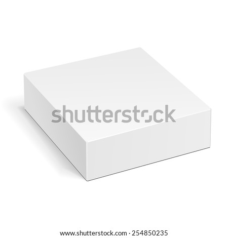 White Product Cardboard Package Box. Illustration Isolated On White Background. Mock Up Template Ready For Your Design. Vector EPS10