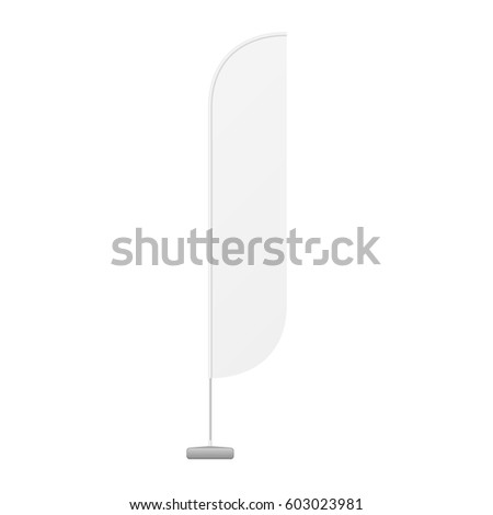 Outdoor Feather Blade Straight Flag, Shark Fin, Stander Advertising Banner Shield. Illustration Isolated On White Background. Mock Up Template Ready For Your Design. Product Advertising. Vector EPS10