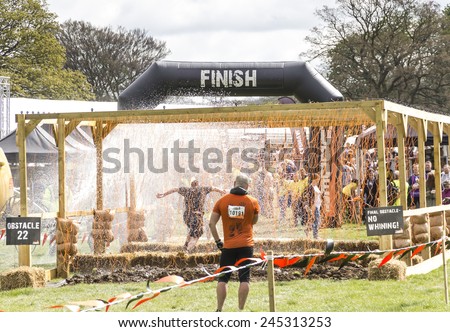 Boughton House Northamptonshire/UK -May 4, 2013: Tough Mudder challenge and obstacle course raising funds for Help for Heroes.