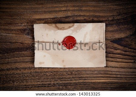 Antique envelope with wax seal.