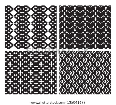 Set Of Four Simple Geometric Patterns In Vector - 135041699 : Shutterstock