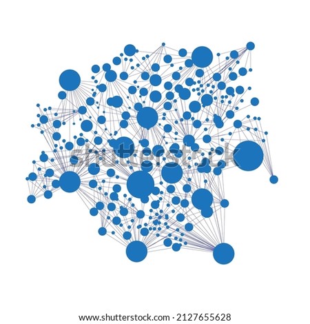 Vector illustration with dots connected wit lines. Machine learning algorithms. Clustering. 