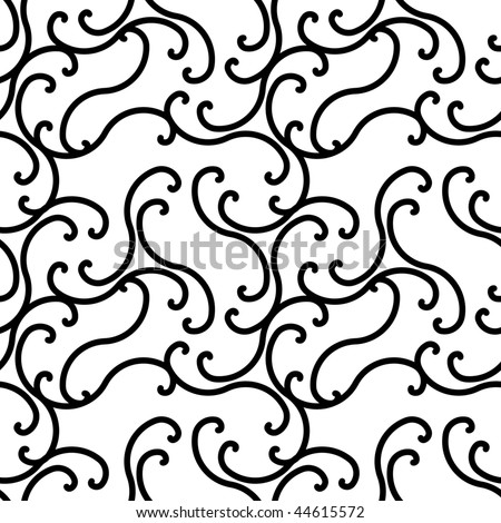 Seamless Black And White Swirl Pattern Stock Vector Illustration ...