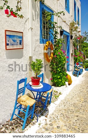 traditional Greece series - street  tavernas