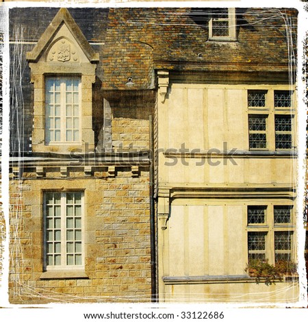 old french architecture details - vintage styled picture