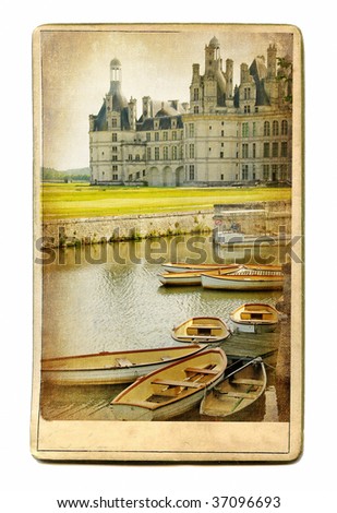 European landmarks vintage cards series- Chambord castle