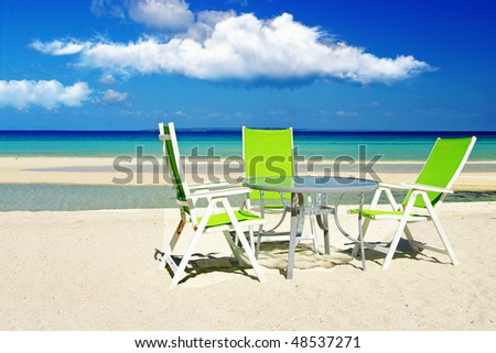 beach bar scene