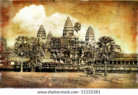 anciet Angkor - artwork in painting style (from my cambodian series)