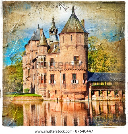 medieval castle - artwork in painting style (from my castles collection)