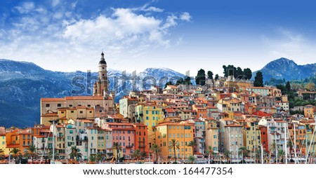 colors of Southern Europe - Menton - beautiful town, border Franc