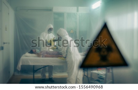 Similar – People with bacteriological protection suits looking for evidence