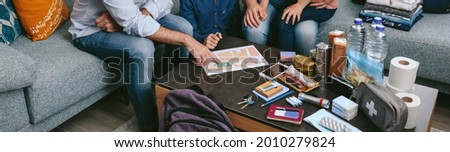 Similar – Image, Stock Photo Father explains nature to child