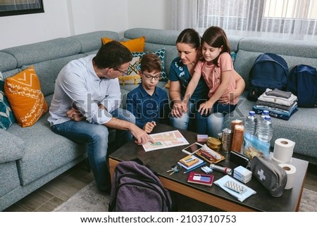 Similar – Image, Stock Photo Father explains nature to child