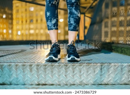 Similar – Image, Stock Photo Unrecognizable female athlete with mobile phone