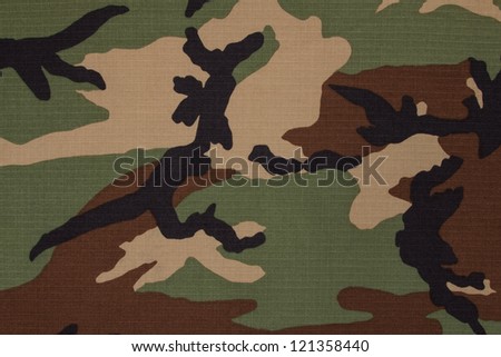 US military woodland camouflage fabric texture background