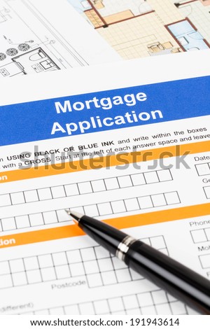 Mortgage application with pen