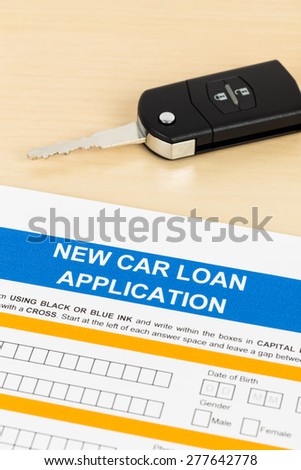 Car loan application with car key