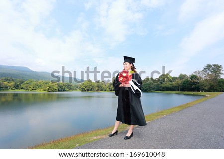 thai women student graduate in gown