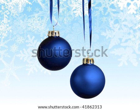 blue holiday xmas ornaments