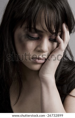 Abused Woman Crying Holding Her Face Stock Photo 26732899 : Shutterstock