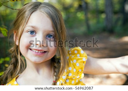 Portrait Of A Cute Little Girl Outside Stock Photo 56962087 : Shutterstock