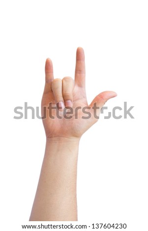 I Love You In Hand Sign Language. White Background Stock Photo ...