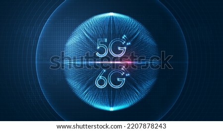 5G or 6G network digital hologram and internet Wi-fi connection and internet of things with modern city skyline. communication network concept. High speed, broadband telecommunication. vector.