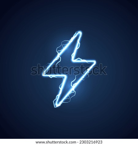 Lightning bolt set neon signs. high-voltage neon symbol, light banner design element modern trend, night bright advertising, bright sign. Vector design.