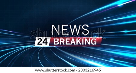 Breaking news background business or technology of world the template. breaking news text on dark blue with light effect. digital technology, TV news show broadcast. vector design.