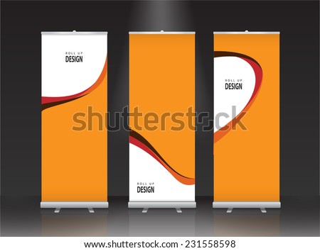 Vector Images Illustrations And Cliparts Roll Up Banner Stand Design Vector Hqvectors Com