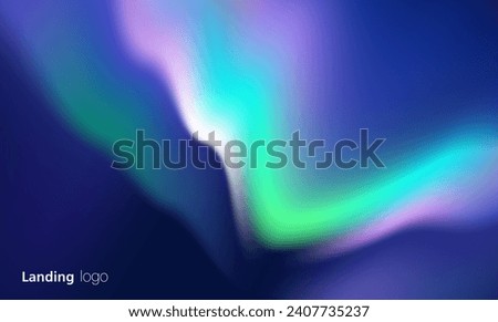 Gradient abstract backgrounds of northern lights. aurora borealis sky. soft tender purple, green, pink and blue gradients for app, web design, webpages, banners, greeting cards. vector design.