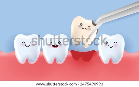 Dental care illustration set. dentists treat  tooth decay to avoid pain when chewing. tooth decay treatment concept. remove plaque, treat tooth decay. medical apps, websites and hospital. vector.