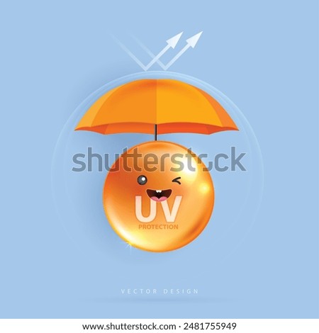 Protected shield from the sun's rays. degrees of protection against UV rays. UV protection your skin ultraviolet sunblock lotion. UV reflection skin after. cosmetic products design. vector design.