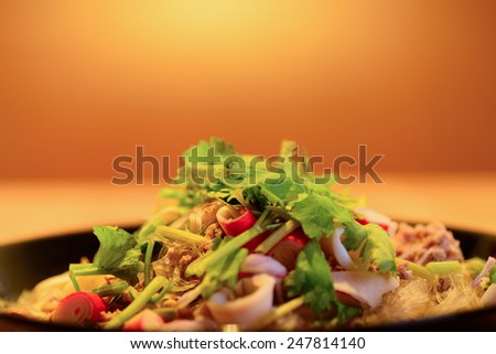 vermicelli salad,Thailand food noodle salad