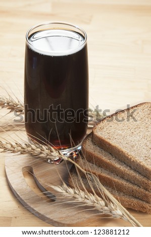 Russian kvass - traditional drink made of rye bread