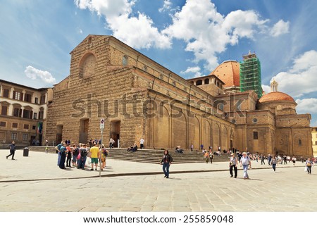 FLORENCE, ITALY - MAY 8, 2014: Basilica of San Lorenzo - the burial place of the Medici family. Florence, Italy.