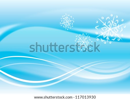 Winter blue card background