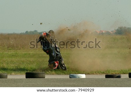 Crash on motorcycle races