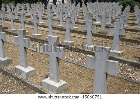 Serbian military cemetery from the First  World War in Thessaloniki Greece