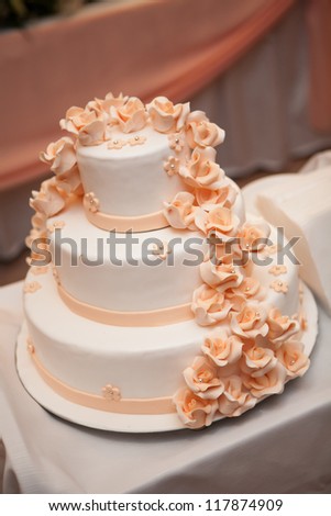 Wedding Cake in peach color