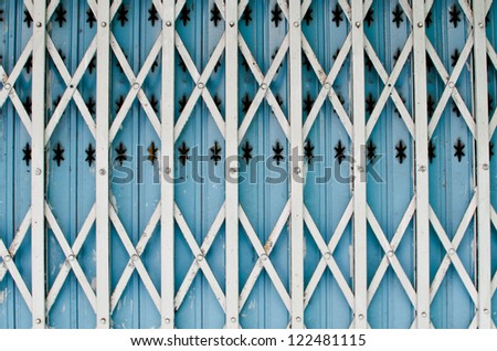 metal blue door