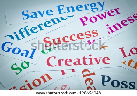 business words print out background